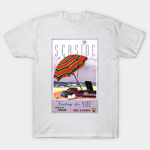 Vintage Travel Poster Seaside Waiting for You Australia T-Shirt by vintagetreasure